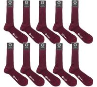 COOLORFOOL Pack de 10 Chaussettes homme fil d'écosse de luxe - fines douces - 100% coton Bordeaux T46/48