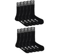 COOLORFOOL Pack de 10 Chaussettes homme fil d'écosse de luxe - fines douces - 100% coton noir T46/48