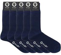 COOLORFOOL Pack de 5 Chaussettes homme fil d'écosse de luxe - fines et douces 100% coton bleu marine T41/42