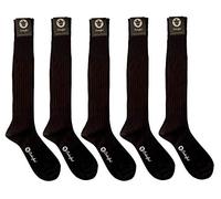 COOLORFOOL Pack de 5 mi bas - chaussettes hautes - homme - fil d'écosse de luxe - fines douces 100% coton Marron T41/42