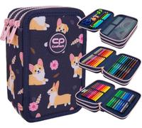 CoolPack Elisabeth Trousse à crayons XXL à 3 compartiments - Trousse à trois compartiments - Trousse pour fille - Trousse à 44 pièces remplie de 3 étages, Multicolore, Trousse à crayons