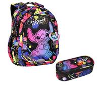 Coolpack Jerry Disney Stitch 19L Sac à dos d'école noir avec trousse ovale assortie Campus Grande capacité Plusieurs compartiments Dos ergonomique, Noir, Middelgroot