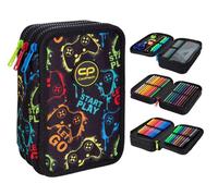 COOLPACK Trousse XXL Compartiment pour garçon - 44 pièces - Avec écusson - 3 étages - Motif XPLAY Joystick Play