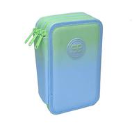 CoolPack Trousse à crayons XXL 3 compartiments - Trousse à crayons - Triple trousse pour fille - Ombre Gradient Mojito - Vert - 44 pièces - 3 niveaux, citron vert, Trousse à