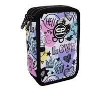 CoolPack Trousse XXL à 3 compartiments - Pour fille - 44 pièces - 3 étages - Mood, Multicolore, Trousse à crayons
