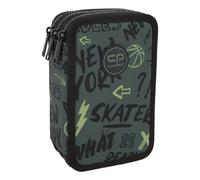 CoolPack Trousse XXL à 3 compartiments - Trousse à trois compartiments - Pour filles et garçons - Trousse remplie de 44 pièces - 3 étages - Motif tigre, Multicolore, Trousse à crayons