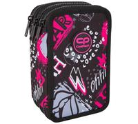 CoolPack Trousse XXL à 3 compartiments - Trousse à trois compartiments - Pour filles et garçons - Trousse remplie de 44 pièces - 3 étages - Rock Star