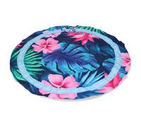 Coolpets Tropical Tapis rafraîchissant de qualité supérieure - Convient pour les chiens - Antidérapant - Couche extérieure en polyester épais - Motif floral - Diamètre 65 cm