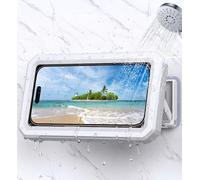 Coolpow Étanche Support Téléphone pour Douche, [480°Rotation Réglable] Étui Boîtier de Téléphone Étanche pour Mural, Écran Tactile HD Haute Sensibilité Support Mural de Bain pour 4 à 7" Smartphone