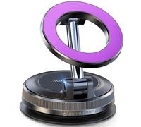 Coolpow Support magnétique pour téléphone portable auto[Rotation 360° ] Aimant super compatible avec tableau de bord ou pare-brise, avec iPhone 16 15 14 13 (Purple)