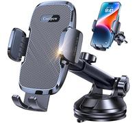 Coolpow Support pour téléphone de voiture 【Aspiration de qualité militaire】Support pour téléphone portable voiture 3 en 1 tableau de bord pare-brise air ventilation