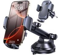 Coolpow Support Telephone Voiture 【2026 Amélioré Ventouse Ultra Puissante】 3 en 1 Porte Telephone Voiture【360°Rotation】Accessoire Voiture Grille D'aération/Pare-Brise/Tableau de Bord pour iPhone 17 16