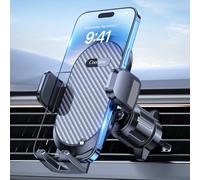 Coolpow Support Téléphone Voiture【Crochet Métallique】 Porte Téléphone Voiture Grille d'Aération【Un Bouton de libération】 Support Voiture Téléphone avec Rotation 360° pour Téléphones 4.0''-7.2''