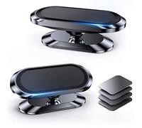 Coolpow Support Téléphone Voiture Magnetique, Porte Téléphone Voiture 360° Rotation Opération à Une Main, 8 Aimant Fort, Porte Telephone Magnétique en Alliage Portable pour iPhone Xiaomi Smartphone