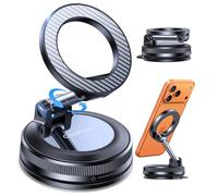 Coolpow Support Telephone Voiture Magsafe [Ventouse Nano Gel Vide & Super Magnetique] Porte Telephone Voiture Aimanté Pare-Brise/Tableau de Bord,360°Portable Accessoire Voiture pour iPhone/Smartphone