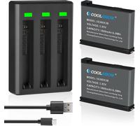 Coolshop Action Camera X3 Replacement Battery 1800mAh 2 Packs and Triple X3 Charger Compatible with Insta360 X3 Camera (Replace for Insta360 X3 Battery)