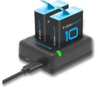 Coolshow Batterie Hero 9/10/11/12 1800Mah 2 Pièces Et Double Chargeur Batterie Hero 9/10/11/12 Compatible Avec Gopro Hero 9 Black,Hero10 Black,Hero 11 Black,Hero 12 Black[USBC387]