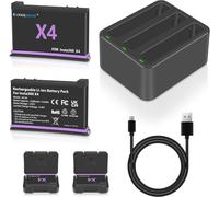 Coolshow X4 Batterie 2500Mah 2 Packs Remplacent Pour Batterie Insta360 X4 Et X4 Chargeur Triple Kit De Station De Charge Rapide Compatible Avec Ins Ta 360 X4 Caméra[Gopro2401]