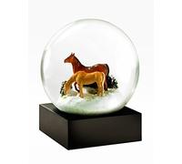 CoolSnowGlobes Boule à Neige Classique Chevaux 100 mm Résine Verre Résine
