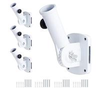 Coolty 4PCS Support de Mât de Drapeau Réglable Support de Montage de Mât de Drapeau Multipositions Support Mural pour Mât de Drapeau en Alliage d'aluminium 1" Diamètre Intérieur (Blanc)