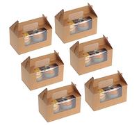 Coolty 50 Pièces Boîtes à Cupcake à 2 Trous avec Poignée et Inserts pour Friandises, Cookies, Biscuits, Muffins, Cupcakes, Desserts, Tartes et Emballages de Bricolage (Marron)