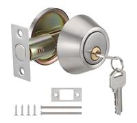 Coolty Ensemble de serrures à pêne dormant monocylindre avec clé de sécurité pour porte d'entrée (argenté)