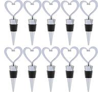 Coolty Lot de 10 bouchons réutilisables pour bouteille de vin, champagne, prosecco, bière, spiritueux (forme de cœur)
