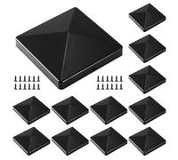 Coolty Lot de 12 capuchons de poteau - 105,5 mm x 105,5 mm - Noir - Avec 24 vis - Pour poteaux en bois et poteaux de terrasse