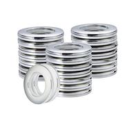 Coolty Lot de 32 anneaux à œillets en plastique de 40 mm pour fenêtre, douche, casier (argent vif)
