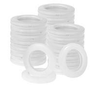 Coolty Lot de 32 anneaux de rideau 40mm, en plastique ABS, blanc, anneaux à oeillets pour rideau, œillets pour rideau, anneaux à faire soi-même pour fenêtres, douches, rideaux de vestiaire