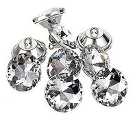 Coolty Lot de 60 boutons en cristal de strass, boutons de capitonnage transparents avec passant en métal pour couture, canapé, lit, tête de lit, artisanat DIY, décoration (20 mm)