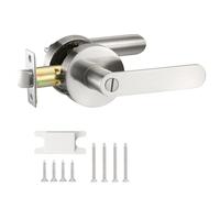 Coolty Poignées de porte intérieures sans clé, adaptées aux maisons, bureaux, lieux de travail et autres espaces nécessitant une sécurité supplémentaire (levier argenté)