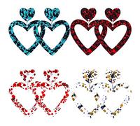 Cooluckday Boucles d'oreilles pendantes pour la Saint-Patrick pour femme - Accessoires de la Saint-Patrick - Trèfle - Boucles d'oreilles irlandaises vertes pour femme, 4 Pairs Heart 15, Acrylique, Pas