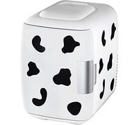 Cooluli Skincare Mini Fridge for Bedroom - Car, Office Desk & Dorm Room - Portable 4L/6 Can Electric Plug In Cooler & Warmer for Food, Drinks, Beauty & Makeup, 12v AC/DC & Exclusive USB, Cow Print