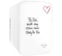 Cooluli Vibe Mini Fridge for Bedroom - With Cool Front Magnetic Whiteboard - 15L Portable Small Refrigerator for Travel, Car & Office Desk - Plug In Cooler & Warmer for Food, Drinks & Skincare (White)