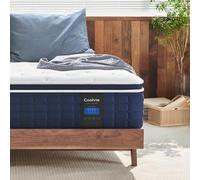 Coolvie Matelas double XL de 30,5 cm, fermeté moyenne, matelas jumeau XL dans une boîte, ressorts ensachés individuels hybride avec mousse à mémoire de forme, sommeil plus frais avec soulagement de la