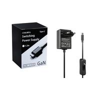 Coolwell Pour Raspberry Pi 5 Power Supply 27 W Sortie USB-C 5 V/5 A, 9 V/3 A, 12 V/2,25 A, 15 V/1,8 A ETL Listed-GaN PD 5 A 27 W PD Power Supply avec interrupteur on/off