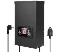 COOLWEST 120W Transformateur 220V 12V AC avec Capteur de Lumière, Alimentation 10A Extérieur avec Fiche, Transfo LED avec Minuterie pour Eclairage de Jardin, Halogène MR16 GU5.3, Eclairage de Piscine