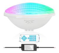 COOLWEST LED Piscine PAR56, 36W Projecteur Piscine RGB Multicolore Synchroniseur Externe avec Télécommande IP68, AC 12V pour Éclairage de Jardin