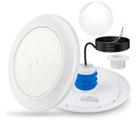 COOLWEST Projecteur Piscine Vissable avec Filetage 1 1/2", 25W LED Eclairage Piscine Blanc, Ø180mm, IP68 Étanché Lampe LED pour Piscines Béton, SPA Escaliers, avec Conduits 1 1/2", 12V AC/DC, 6000K