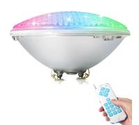 COOLWEST RGBW PAR56 Lampe de Piscine Lumière LED 18W 12V DC/AC, contrôle par télécommande, Etanche IP68 Éclairage sous-marin