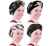 Coolwife Bonnet turban torsadé pour chimio contre la perte de cheveux, 4pc B fleur camouflage, Taille unique