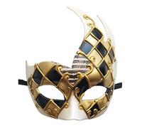 Coolwife Masque de bal masqué vénitien vintage pour homme - Masque de Mardi Gras (C doré/noir)