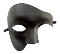 Coolwife Masque de bal masqué vintage fantôme de l'opéra à un œil (noir mat)