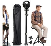 COOLYNX Canne de Marche Réglable avec Siège Pliable et Légère, Charge Max 250kg, Coussin Confortable, Sac de Transport, pour Hommes, Femmes, Personnes Âgées, Tabouret de Repos de Voyage Portable