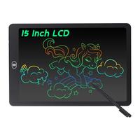 Coolzon Tablette d'écriture LCD Coloré Tablette Graphique de Dessin 15 Pouces pour Enfants, Tableau Portable de Dessin Effaçable, Noir