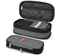 Coolzon Trousse Scolaire Extensible, Trousse à Crayons de Grande Capacité Sac à Crayons école Papeterie Organisateur Trousse à Maquillage pour Filles Garçons étudiants Enfant Adultes, Gris foncé