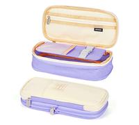 Coolzon Trousse Scolaire Extensible, Trousse à Crayons de Grande Capacité Sac à Crayons école Papeterie Organisateur Trousse à Maquillage pour Filles Garçons étudiants, Mauve