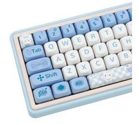 COOMICKEY Lot de 144 touches bleues en PBT, ensemble de touches MOA mignonnes de dessin animé, pour commutateurs Gateron Kailh Cherry Mx, disposition ANSI