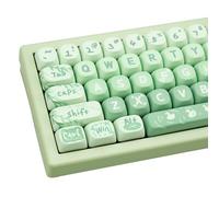 COOMICKEY PBT Keycaps MOA Lot de 133 touches de clavier de jeu mécaniques à sublimation avec extracteur de touches pour commutateurs Cherry Gateron MX (dessin animé vert)
